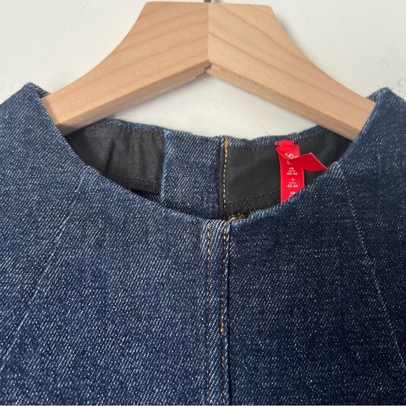 Spanx Dark Wash Denim Seamed Shift Dress 20715R Fitted Flattering Fall - Picture 6 of 14